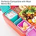 Homotte Leakproof Dips Containers Compatible with Omie Lunch Box, 2x 4 oz Salad Dressing Container To Go, Small Silicone Snack Condiment Container with Lids for kids (Pink/Teal)