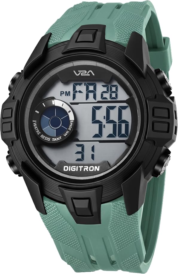 Image of V2A Digitron 2117 Sports Watch for Men & Boys | Alarm, Stopwatch, 12 /24H | 3 ATM Water Resistant | Luminous Display | Gifts for Men & Boys