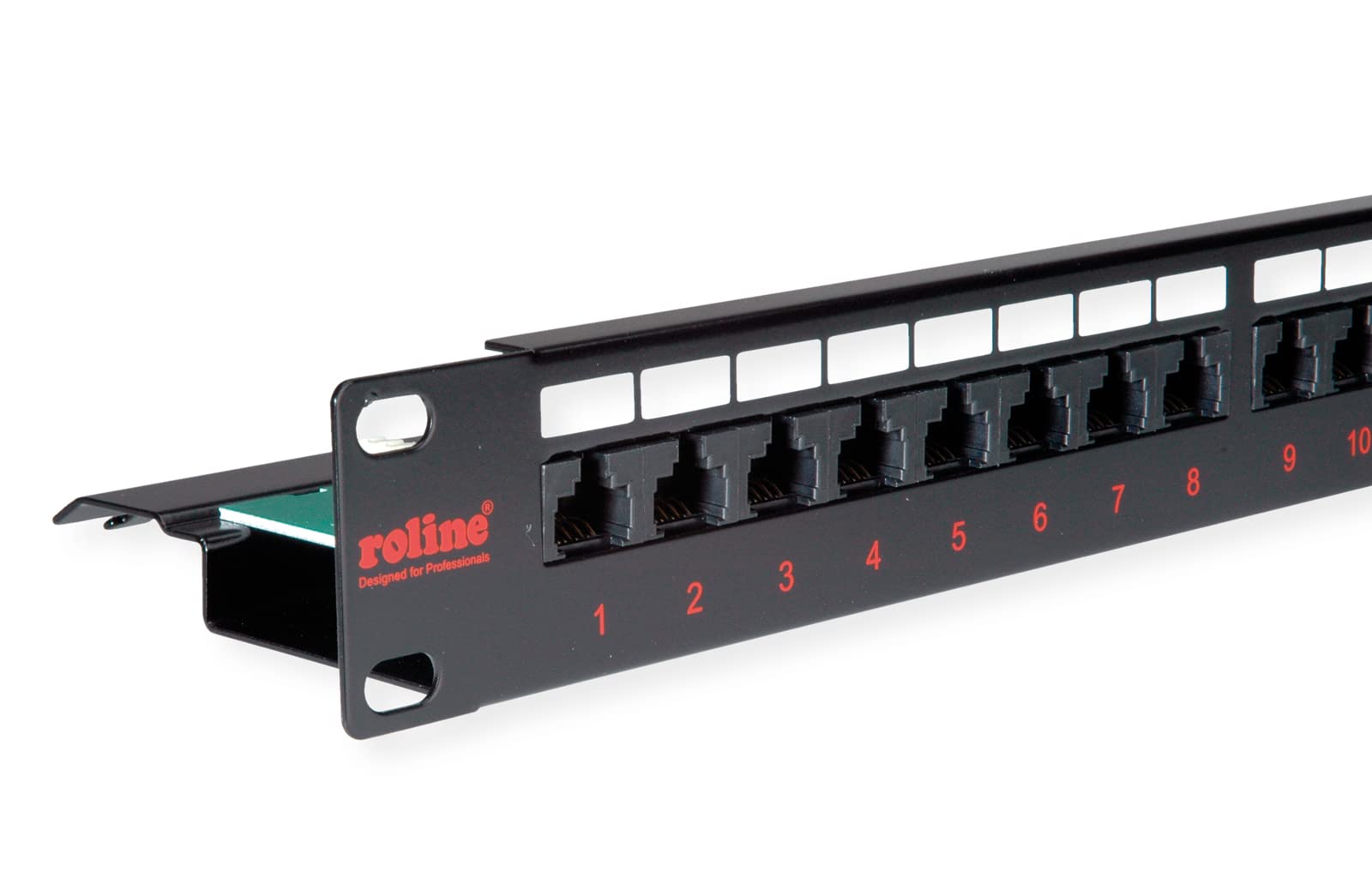 ROLINE Cat.6/Class E 19" Patch Panel, 24 Ports, UTP black pezzo di pannello