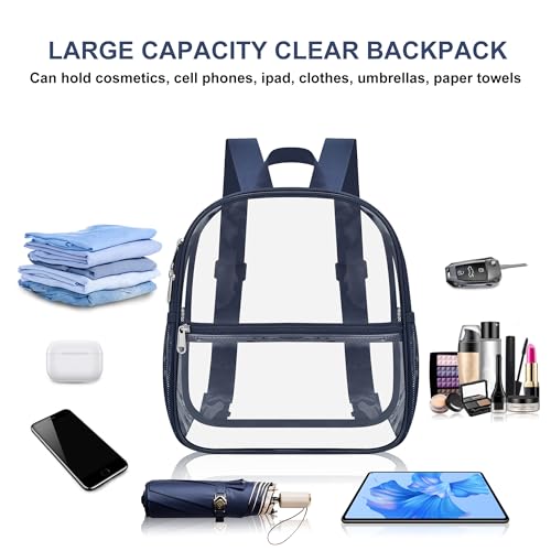 Image of Oraben Clear Backpack Stadium Approved 12X11x6, Waterproof Clear Bag Stadium Backpack for Concert Work Sport Event