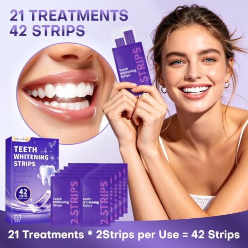 Image of Teeth Whitening Strips for Sensitive, 42 Strips(21 Uses) , Coconut