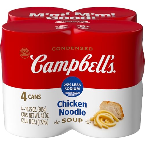 Image of Campbell's Condensed 25% Less Sodium Chicken Noodle Soup, 4 Count 10.75 Oz