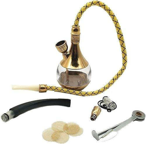 Mini cachimba portátil con accesorios para shisha, juego de cachimbas de mano, regalos para novio, padre, esposo o amigos, oro