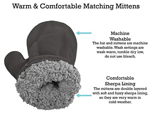 N'ice Caps Baby Toddler Boys Girls Sherpa Lined Fleece Hat Mitten Winter Set (Charcoal Grey, 2-3 Years) #TOP4
