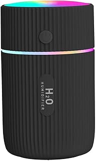 lndytq USB Humidificateur Purificateur d'air Ultrasonique Cool Mist Maker Diffuseur D'arôme Lampe LED 220ML Petit Humidificateur D'aromathérapie (Couleur: Noir)