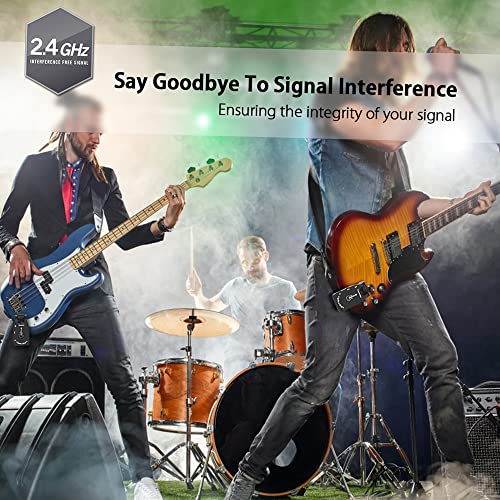 Wireless Guitar Transmitter Receiver Wireless Guitar System 2.4G Rechargeable 6 Channels Audio Receiver for Electric Guitar Bass Electric Guitar Accessories miniatura 3