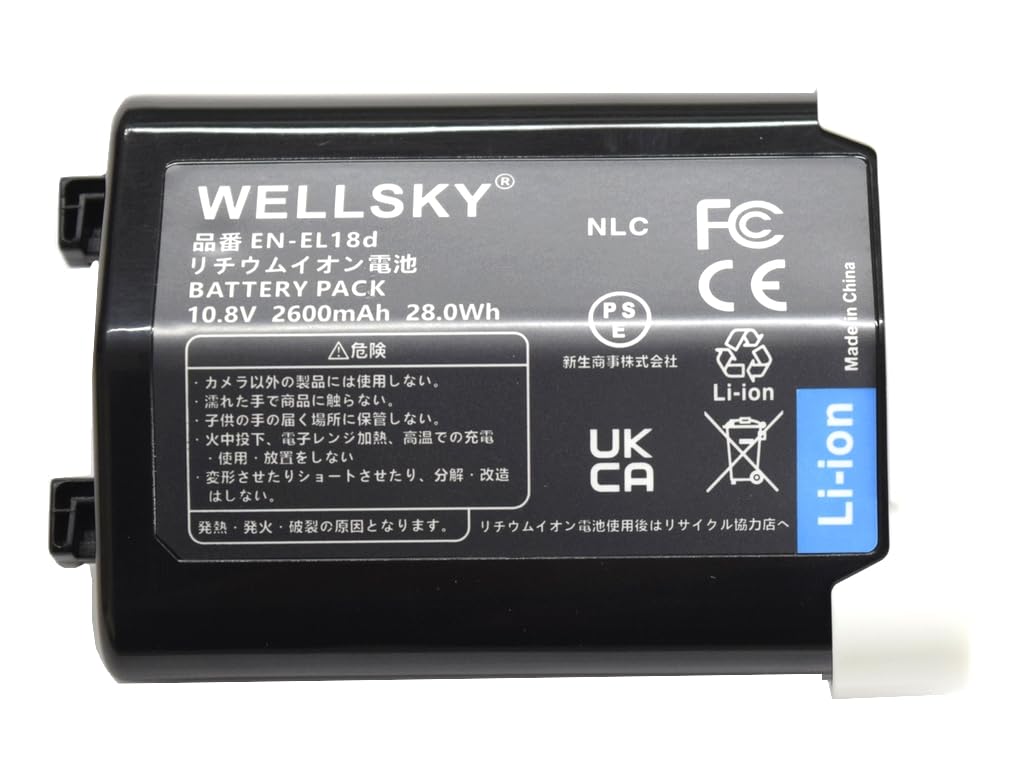 WELLSKY EN-EL18 互換バッテリー 3300mAh D4 D5 D6 Z9対応