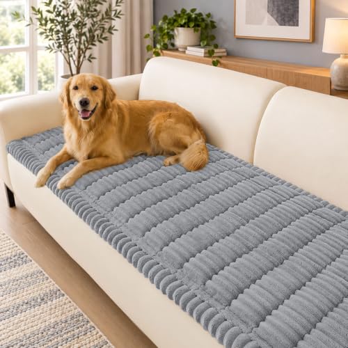 hyha Couch Cover for Dogs, Washable Non Slip Plush Flannel Sofa Protector