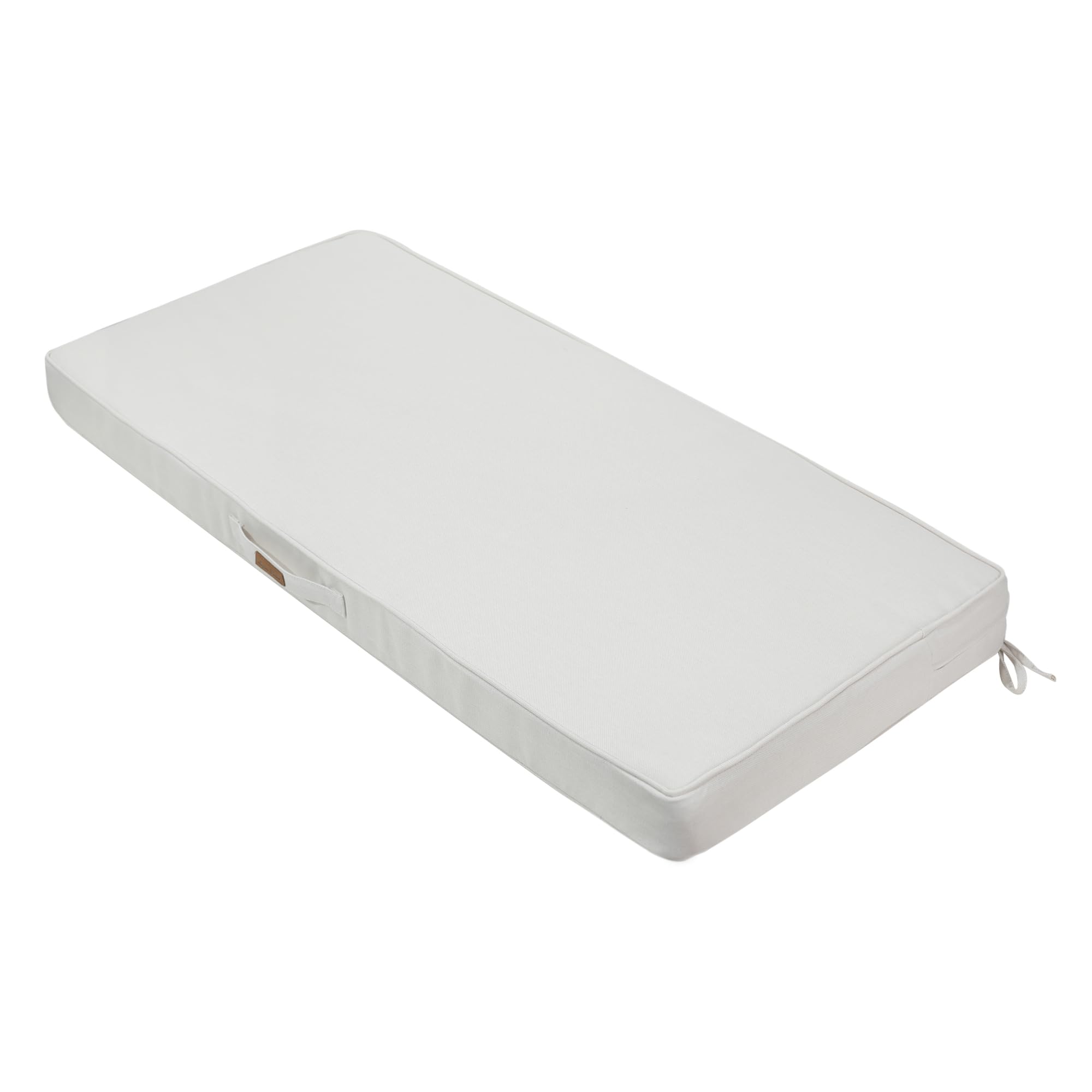 Outdoor Bench Cushion 48 x 18 Inch, Waterproof Fade Resistant Patio Garden Loveseat Sofa Settee Couch Swing Pads with Carry Handle and Ties, Recycled Cream White