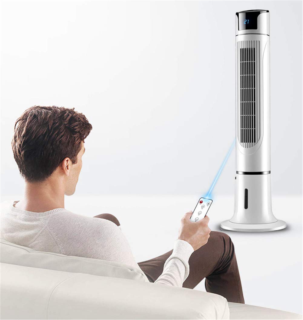 Ventilador De Torre Columna Oscilación Oscilador Personal Mini Escritorio Sin Hojas 3 Modos Funcionamiento 3 Velocidades (Control remoto)