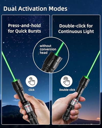 Lampe de poche à faisceau vert tactique rechargeable avec câble 2-en-1 et 5 modes d'éclairage - 2