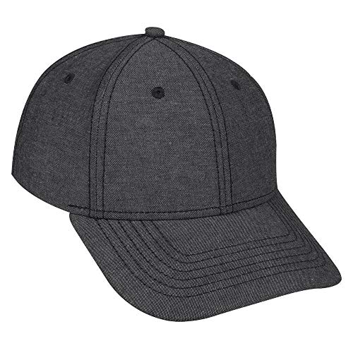 Wholesale 12 x Cotton Blend Chambray 6 Panel Low Profile Baseball Cap - Black
