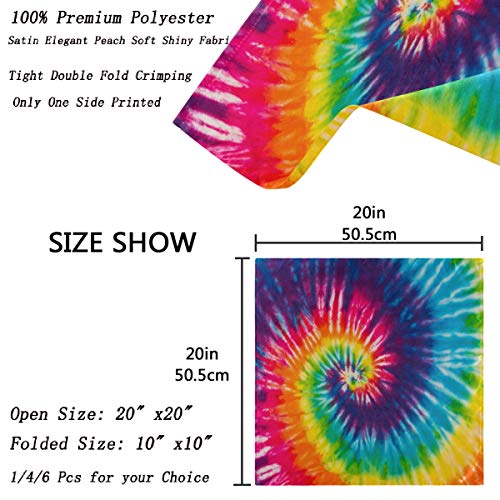 Zzwwr Abstract Swirl Design Tie Dye Cloth Napkins, Set Of 6 20 X 20 Inch Soft & Comfortable Polyester Dinner Napkin For Family, Restaurant, Weddings, Parties #TOP2