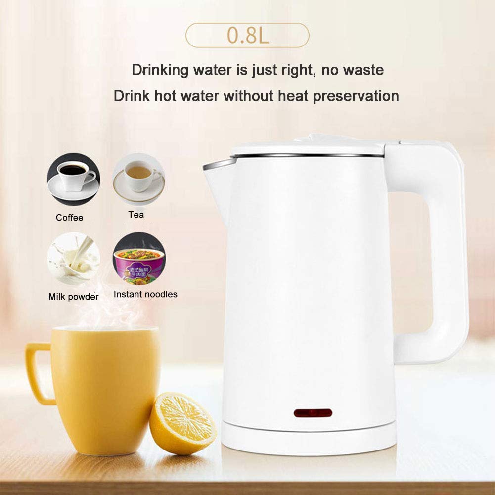 Waterkoker, 2 liter, 1000 W, roestvrij staal, snelwaterkoker, thee, koffie met automatische uitschakeling voor eenvoudige reiniging, voor havermout, EU-stekker 220 V