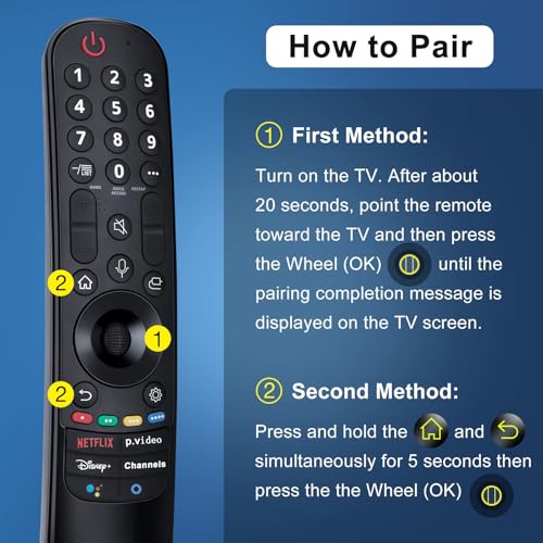 Magic Remote for LG-Smart-TV-Remote-Control-Replacement with Pointer and Voice Function,Compatible with LG 2021/2022/2023/2024 UHD OLED QNED NanoCell 4K 8K Smart TV – Image 3