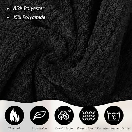 Tigeen 6 Pcs Bath Wraps for Women Waffle Spa Robe Adjustable Closure Elastic Top Lightweight Towel Dress (Black,XXL-4XL)3