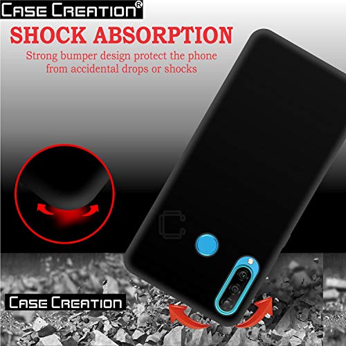 Image of Case Creation for Huawei P30 Lite 2019 Back case, Huawei P30 Lite Slim Flexible Smart Look case with 360 Camera All Angle Protection (Pure Black)