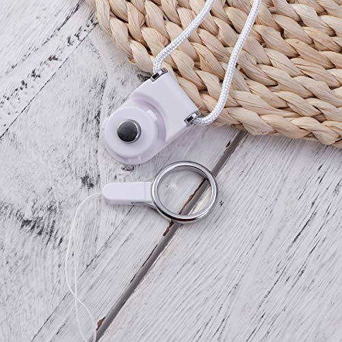 Cordão longo destacável com fivela rotativa de uso duplo (branco)