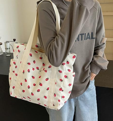 Bolso Tote Mujer Kawaii de Pana con Múltiples Bolsillos miniatura 3