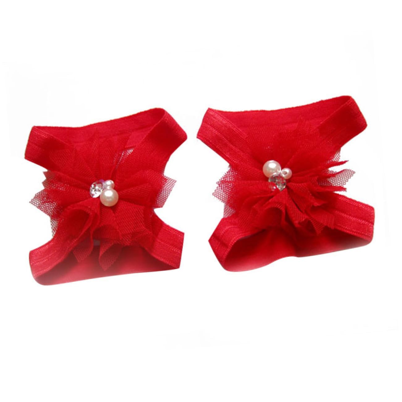 ibasenice Infant Girls Flower Sandals 10 Pairs Boys and Girls Barefoot Flower Sandals Chiffon