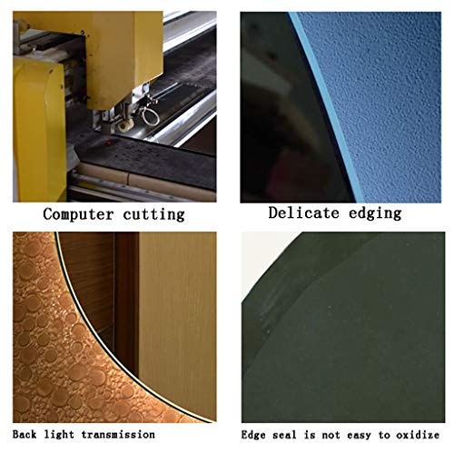 Illuminated Bathroom Mirror,Frameless Round With LED White light/warm light,Touch Sensor+Demister,5 Size