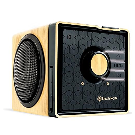 GOgroove BlueSYNC BX Portable Wireless Bluetooth Speaker - Rechargeable Compact Speaker with NFC, AUX and USB Inputs, Mic, Playback Controls for Flash Media, 4-6 Hour Battery (Wireless, Wood Brown)