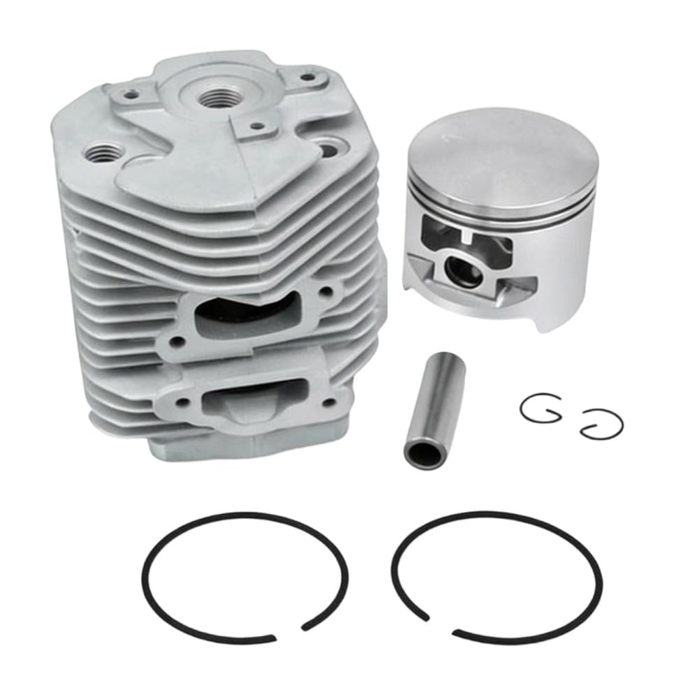 FUBESK Kit de cilindro y pistón de 52 mm 051 Ts510 Ts760 para sustituye a 1111-020-1200 piezas de motor de metal, reparación de cortacésped, bobina de arranque de retroceso plateado