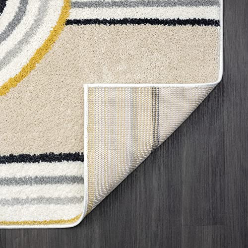 Tapete Decorativo Abani Geométrico Beige 4'x6' miniatura 5