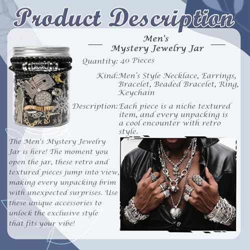 Image of SMUOBT Mystery Jewelry Jar Bundle - Surprise Vintage Jewelry Box for Women,Gift Jewelry Set (Necklace, Earrings, Rings,Kracelet,Keychain) - Unique Birthday Gift for Women