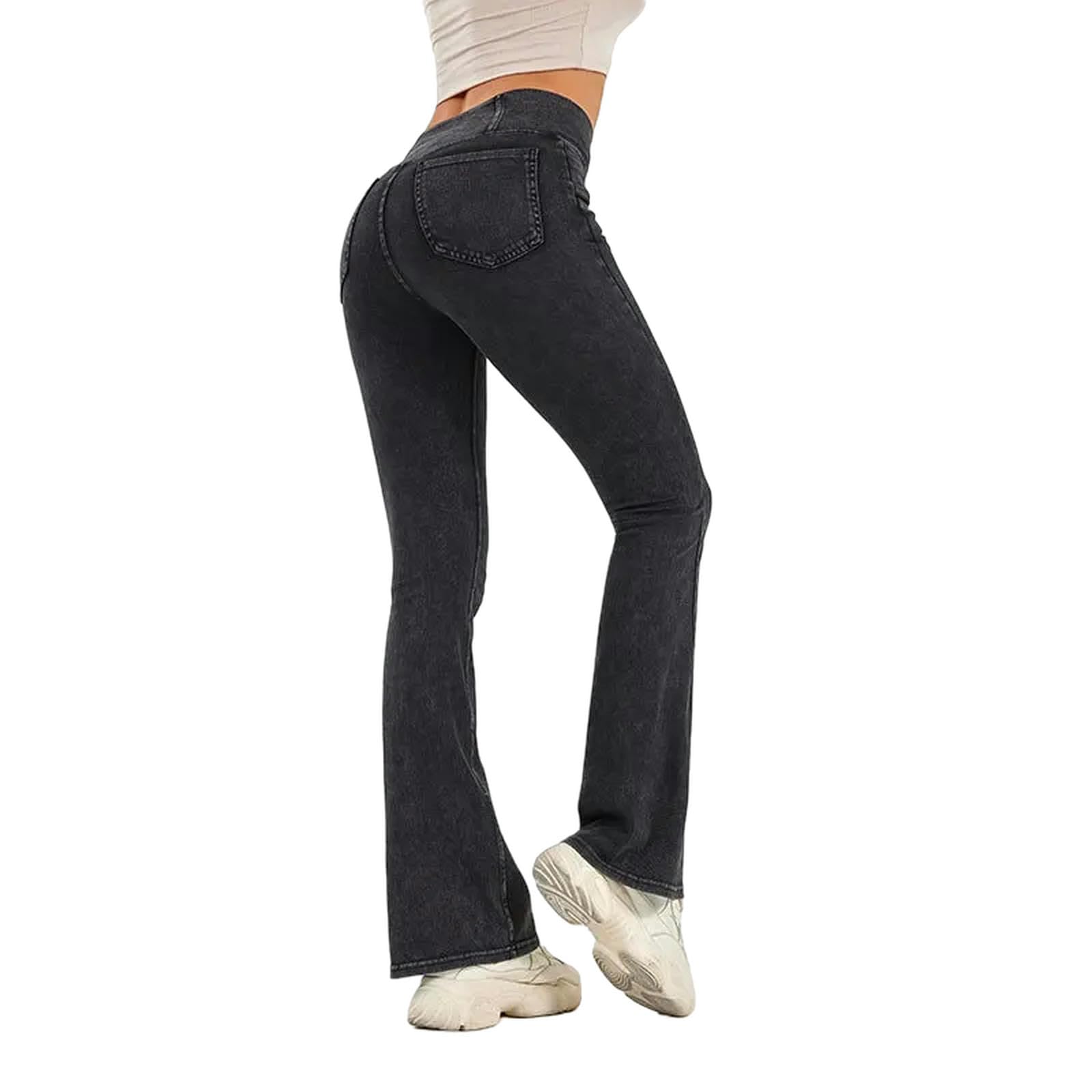 Legginsy dla kobiet UK joga fitness rozkloszowane spodnie, krzyż z wysokim stanem, wysoka elastyczność i podnoszenie bioder, odpowiednie do ćwiczeń