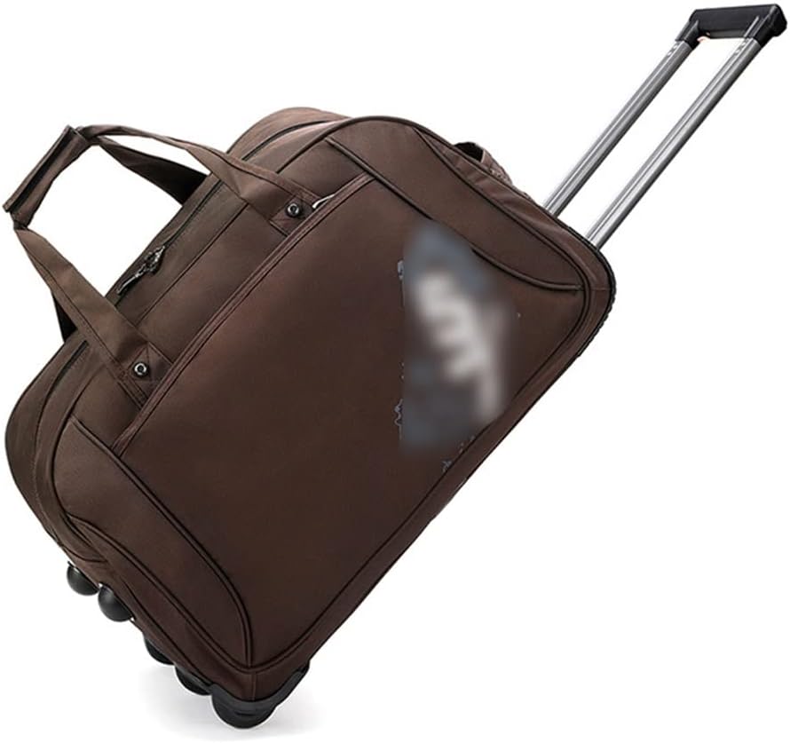 Borse da fine settimana Impermeabili per Borsa da viaggio notturna con ruote Borsa da lavoro con ruote Bagagli da viaggio, valigie da viaggio morbide con ruote (Colore : Marrone)