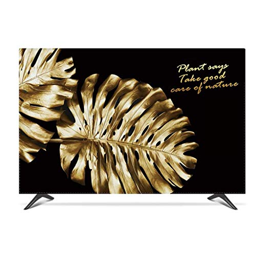 LCD-TV-Staubschutz Startseite TV Screen Protection Staubschutzabdeckung Golden Leaf Dekostoff Innen- Und Außen (Size : 55in)
