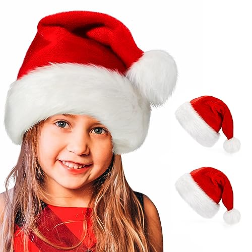 BOSONER Weihnachtsmütze Nikolausmütze Plüsche Weihnachtsmann...