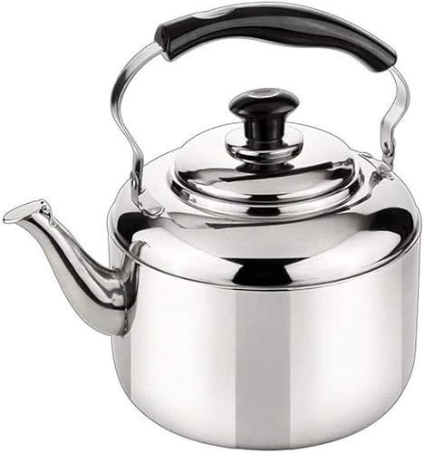 Hervidor de té silbante de acero inoxidable, capacidad 304, tetera, mango antiquemaduras, placas de inducción, estufa de gas (talla 4L)