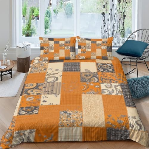 Chambre ado cocooning avec la parure de lit patchwork 135x200cm en microfibre