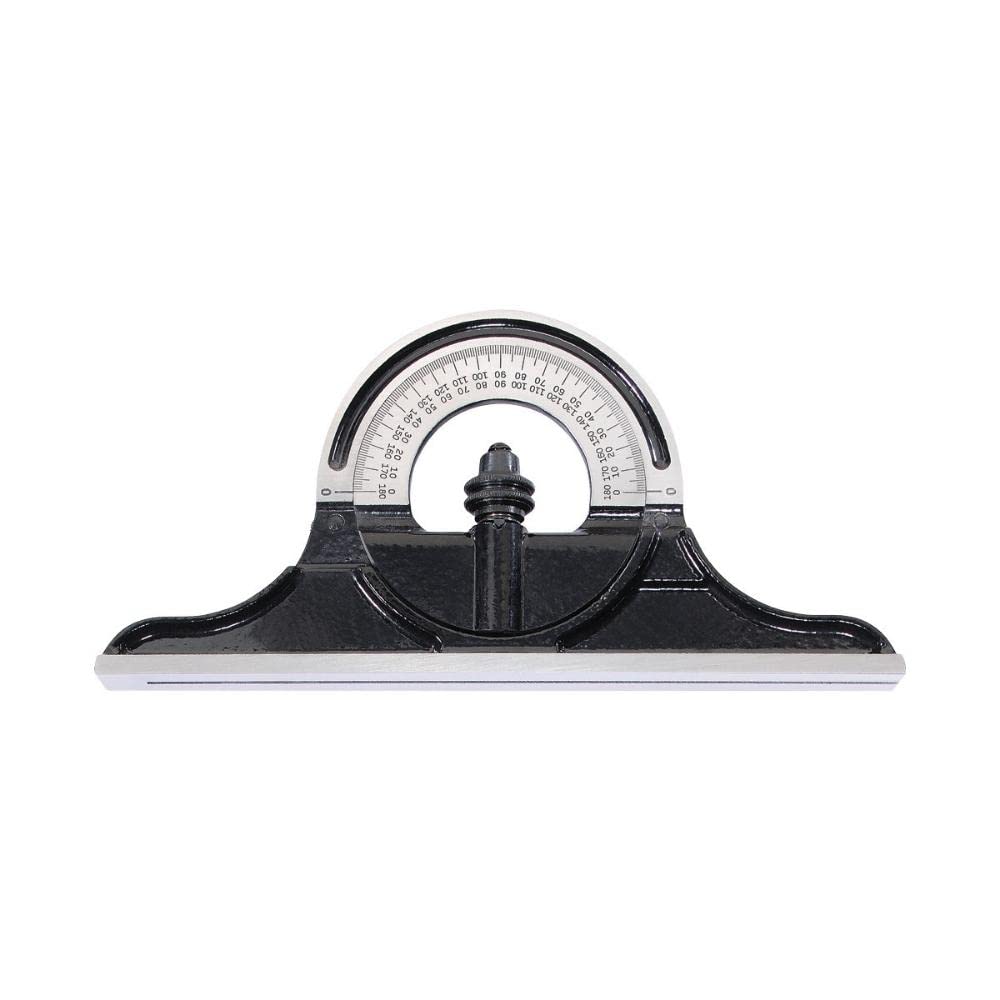 Starrett Protractor Head for Combination Squares, Combination Sets and Bevel Protractors - Reversible Head, Black Smooth Finish - PR-1224S