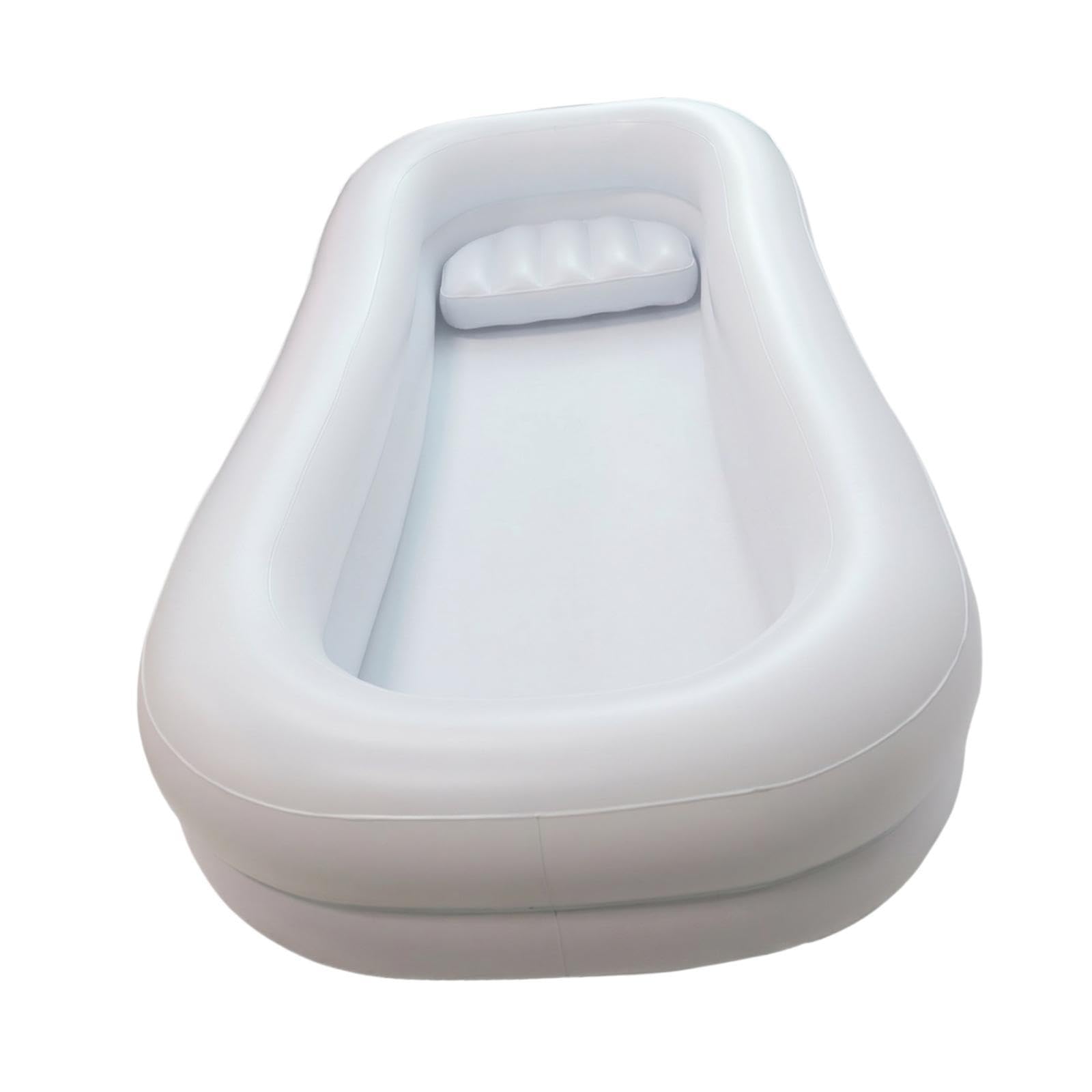 Colcolo Bañera inflable, cama, suministros baño, cómoda bañera PVC para el hogar, inflado y desinflado rápido, ergonómica, para cama baño, Blanco