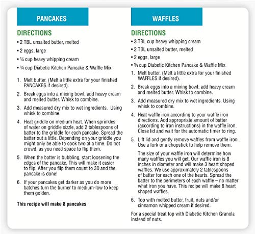 image for Diabetic Kitchen Keto Pancake & Waffle Mix - Keto Friendly, No Sugar A