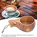 OUKENS 220ml Wooden Camping Cup, Heat Insulation Finely Polished Coffee Mug with Handle for Outdoor Hiking,Handcrafted Wood Camp Mug,Hardwood Cup (Single Hole Cup)