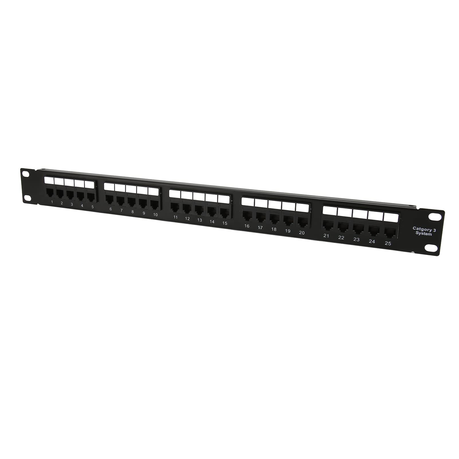 Gonetre Patch Panel Cat3 Patch Panel Rj11 Pannello patch di rete Rj11 Accoppiatore passante 25 porte Anti interferenza Pin Cat3 Patch Panel per armadio rack da 19 pollici