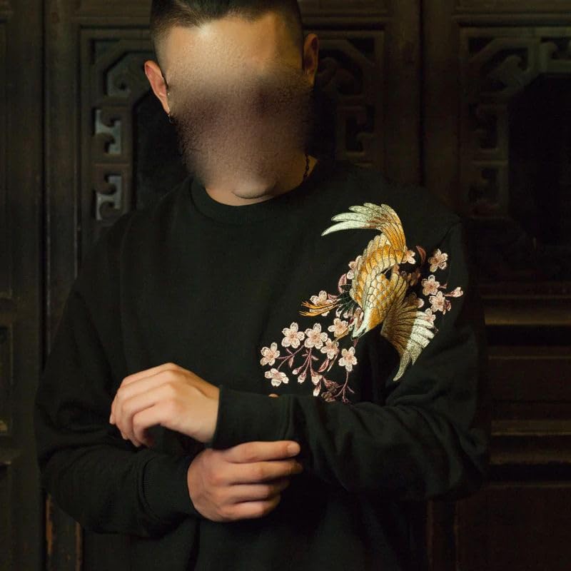 Pull style chinois sakura pour homme WOLONG idéal pour le quotidien