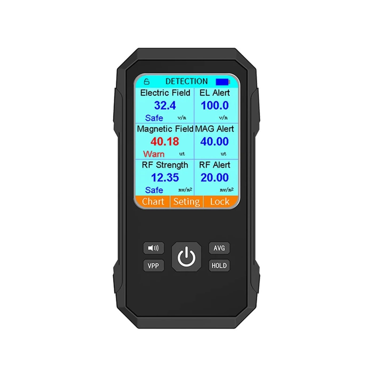 3in1 Electric Field Magnetic Field Radiation Detector Electromagnetic Radiation Tester EMF Meter Radio Frequency Detect Meter(Nero)