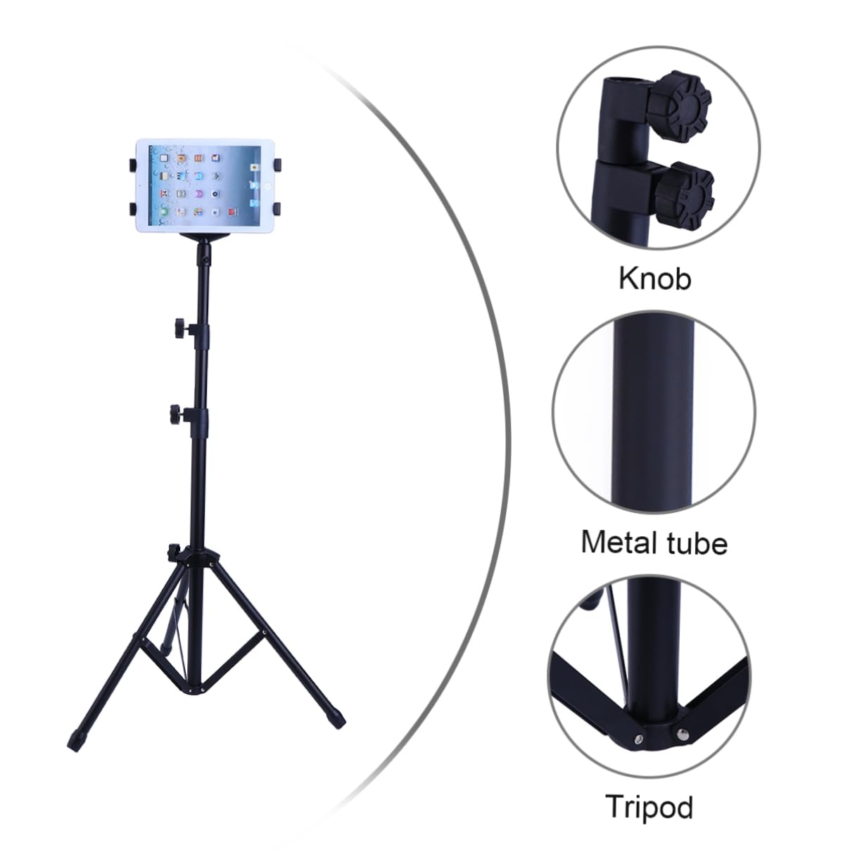 Mipcase Support Trépied pour Tablette Rotatif Réglable 7 à 10 Pouces