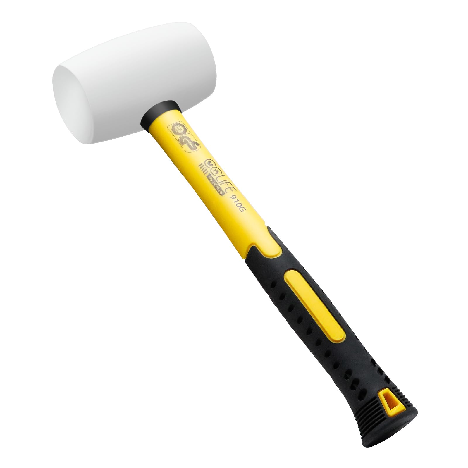 CCLIFE Martillo de Goma Mazo de Goma de Doble Cara Certificado por TÜV y GS Para Suelos y Azulejos de Superficie Blanda Blanco 32oz 910g Blanco