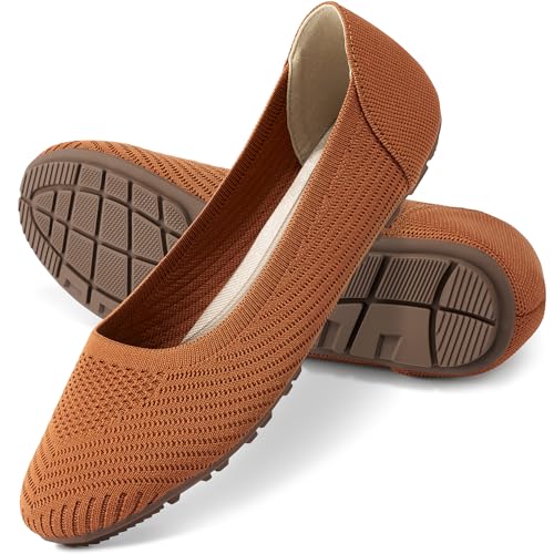 Image of Reimferce Women Comfortable Casual Flats: Lightweight & Anti-Slip for Outdoor Walking - Soft Insole & Breathable Knit for Confidence - Women 25-45