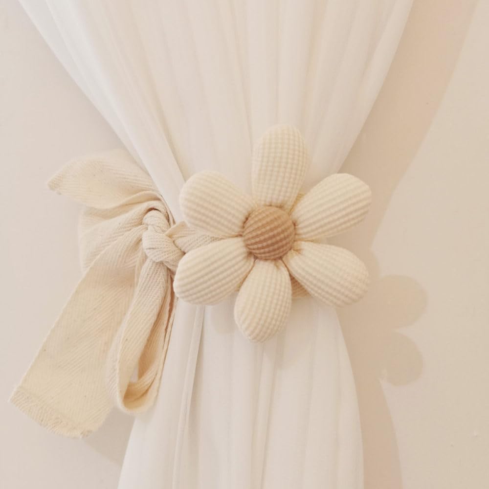 Alzapaños de cortina con flores pack de 2 unidades para sujetar cortinas de ventanas y terrazas