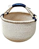 Woven Bolga Market Basket With Handle, Fruit Basket For Kitchen, African Storage basket, Food Gift B