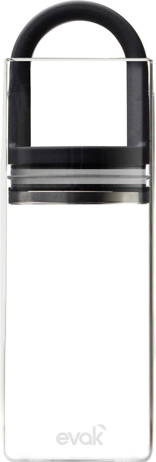 PreparaEvak Classic Glass Food Storage, 46 Ounce, Black
