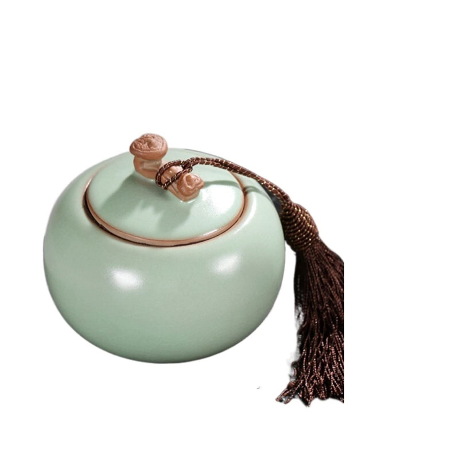 JINGYAN Tea Storage Jars Ceramic Tea Pot Ice Cracked Glaze Container Storage Jar Desktop Candy Jars Home Decoration Kitchen Box