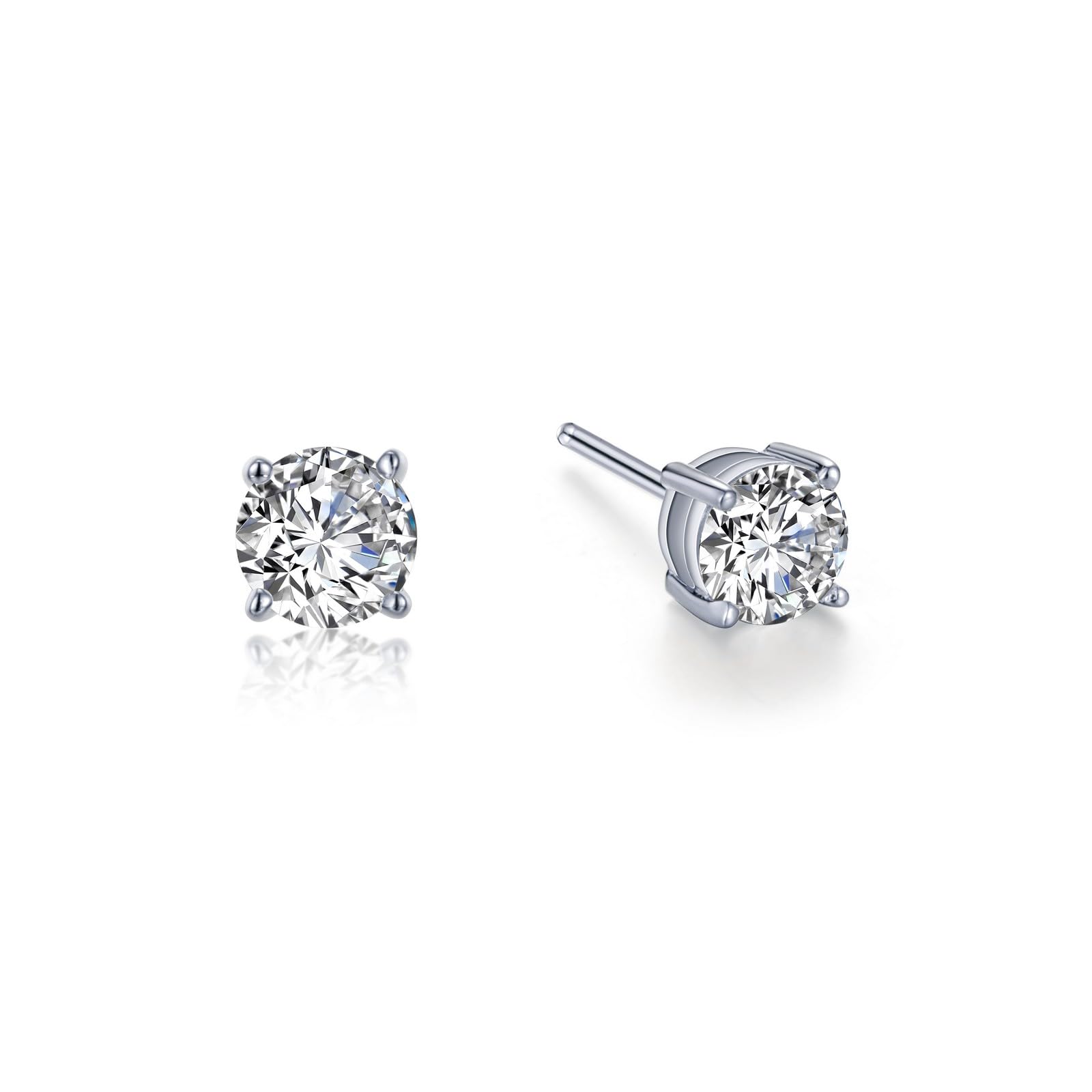 Lafonn 1 CTW Solitaire Round Stud Earrings, 00, Platinum, Cubic Zirconia